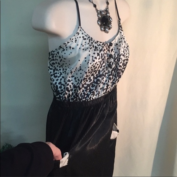 Vintage Everly USA animal print PINUP Sexy spaghetti strap slip dance dress L - Picture 8 of 8